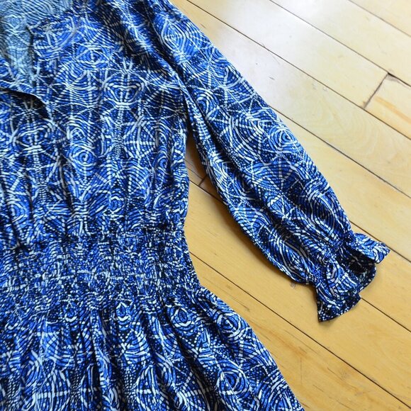 Maje Printed Viscose Dress With Smocking Size 36 US XS / S - Picture 5 of 14